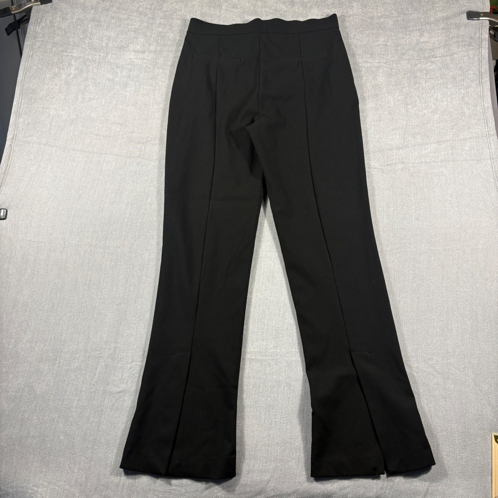 Zara Black High Waisted Flared Pants Split Hem Trousers Size L